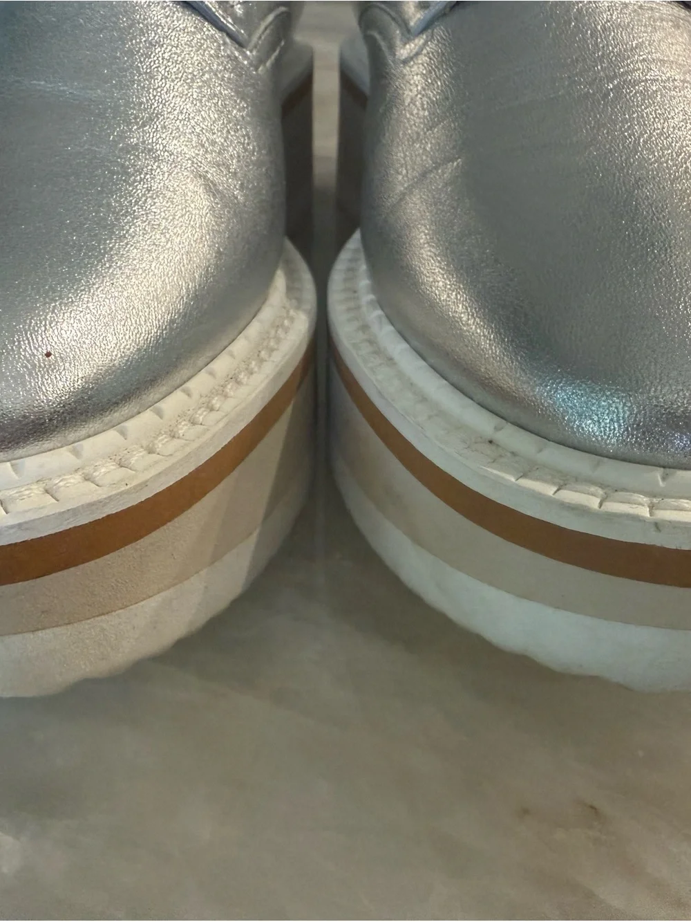 Robert Clergerie Silver Metallic Platform Shoes